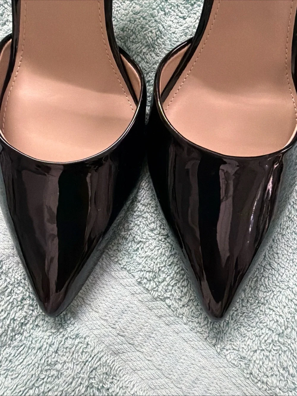 Marc Fisher Black Patent Pointed-Toe Slingback Pumps 8M